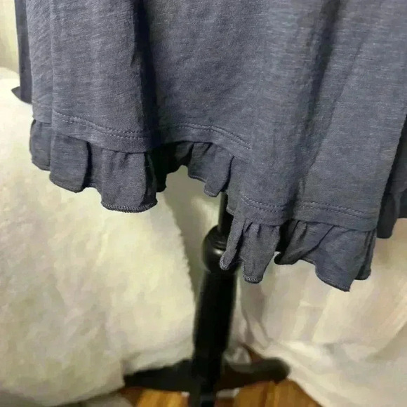 NWT Altar’d State Size S Long Sleeve Ruffle Trim Blue Cotton Tunic Brand New - Picture 4 of 11